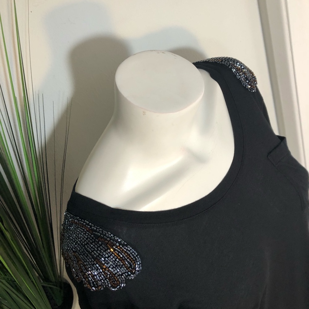 Y2K 2000’s Express Embellished Angel Wings Beaded Tee T-Shirt XS - Picture 8 of 10